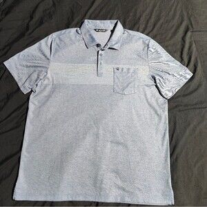 Travis Mathew Polo 2XL Grey Striped